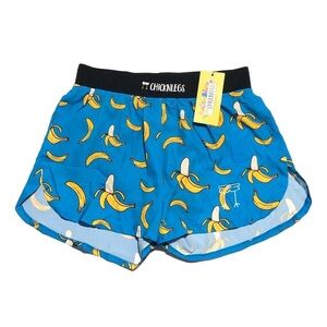 Chicken Legs Running Half Split Shorts Underlined Blue Black